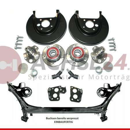 VW Golf IV 4 Bora 1J | Audi A3 TT Hinterachse mit 21.7mm Stabi Achse hinten Achskörper + Halter + Radlager Komplett